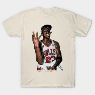 Michael Jordan Drawing Vintage Halftone T-Shirt